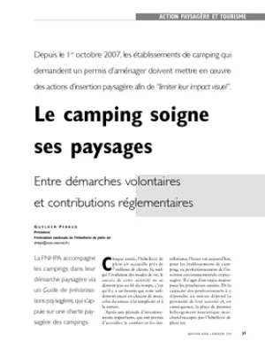 Le camping soigne ses paysages : entre démarches volontaires et contributions réglementaires. Dans l'Hérault, l'insertion paysagère au cœur d'une démarche sur la qualité des campings