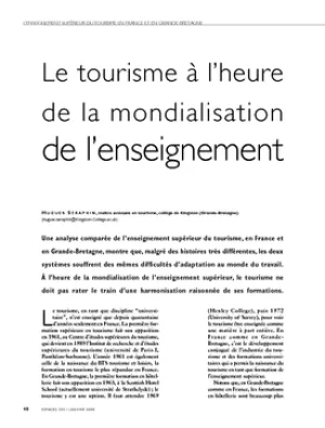 Le tourisme à l'heure de la mondialisation de l'enseignement