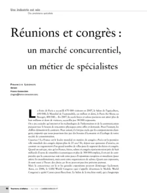Réunions et congrès : un marché concurrentiel, un métier de spécialistes