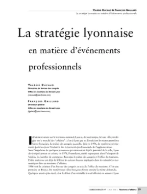 La stratégie lyonnaise en matière d'événements professionnels