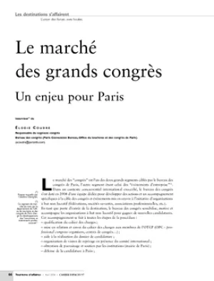 Le marché des grands congrès. Un enjeu pour Paris