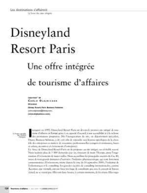Disneyland Resort Paris. Une offre intégrée de tourisme d'affaires