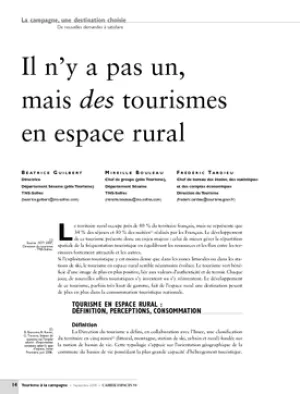 Il n'y a pas un, mais des tourismes en espace rural