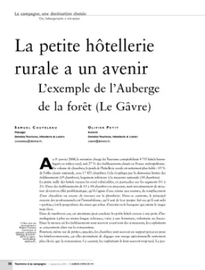 La petite hôtellerie rurale a un avenir. L'exemple de l'Auberge de la forêt (Le Gâvre)
