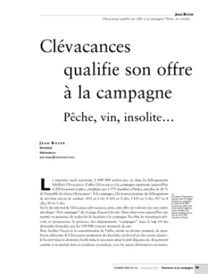 Clévacances qualifie son offre à la campagne. Pêche, vin, insolite…