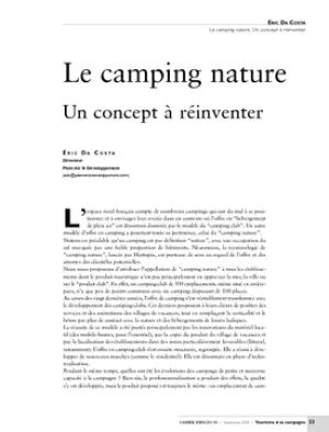 Le camping nature. Un concept à réinventer