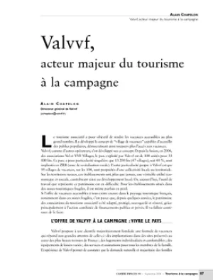 Valvvf, acteur majeur du tourisme à la campagne