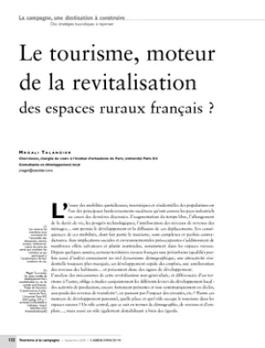 Le tourisme, moteur de la revitalisation des espaces ruraux français ?