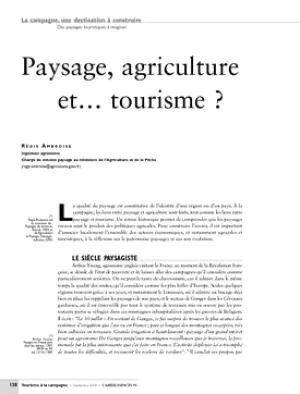 Paysage, agriculture et… tourisme ?