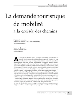 La demande touristique de mobilité à la croisée des chemins