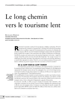 Le long chemin vers le tourisme lent