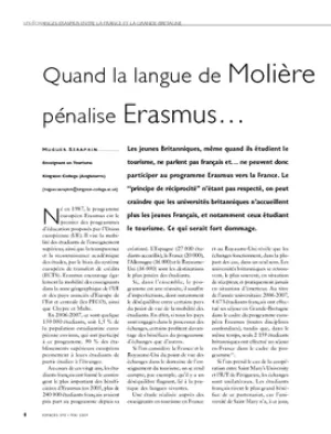 Quand la langue de Molière pénalise Erasmus…