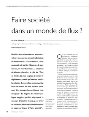 Faire société dans un monde de flux ?