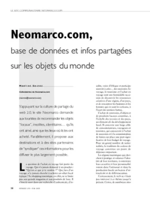 Neomarco.com, base de données et infos partagées sur les objets du monde