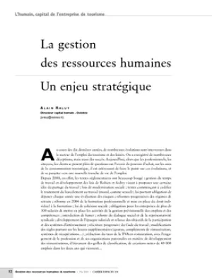 La gestion des ressources humaines. Un enjeu stratégique