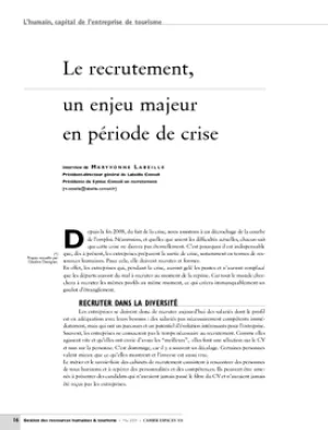 Le recrutement, un enjeu majeur en période de crise
