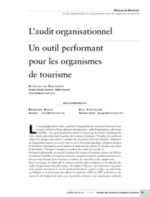 L'audit organisationnel. Un outil performant pour les organismes de tourisme