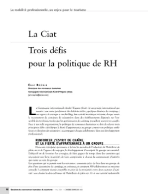 La Ciat. Trois défis pour la politique de RH