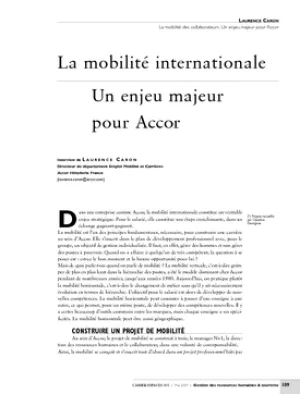 La mobilité internationale. Un enjeu majeur pour Accor