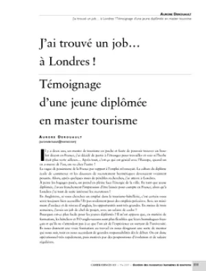 J'ai trouvé un job… à Londres ! Témoignage d'une jeune diplômée en master tourisme