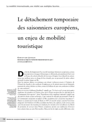 Le détachement temporaire des saisonniers européens, un enjeu de mobilité touristique