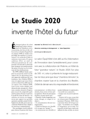 Le Studio 2020 invente l'hôtel du futur