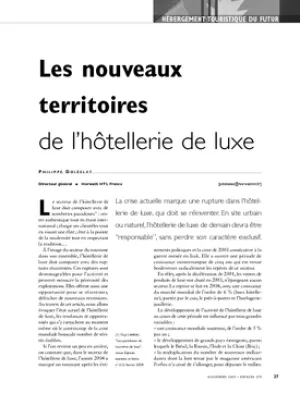 Les nouveaux territoires de l'hôtellerie de luxe