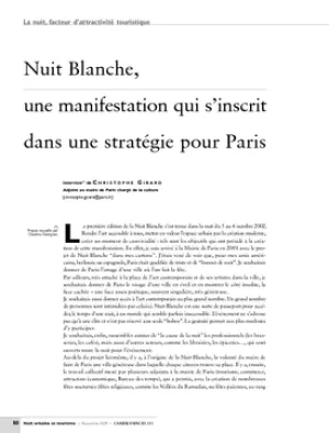 Nuit Blanche, une manifestation qui s'inscrit dans une stratégie pour Paris