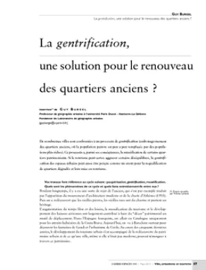 La gentrification, une solution pour le renouveau des quartiers anciens ?