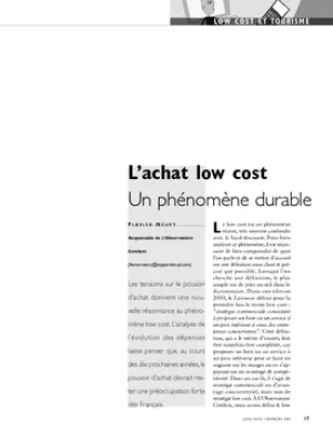 L'achat low cost. Un phénomène durable