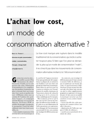 L'achat low cost, un mode de consommation alternative ?