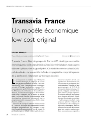 Transavia France. Un modèle économique low cost original