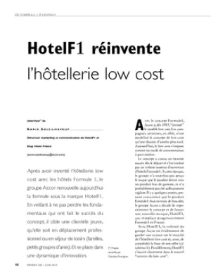 HotelF1 réinvente  l'hôtellerie low cost