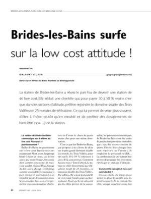 Brides-les-Bains surfe   sur la low cost attitude !