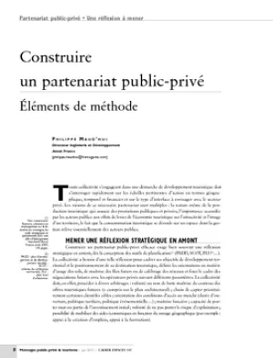 Construire un partenariat public-privé. Éléments de méthode