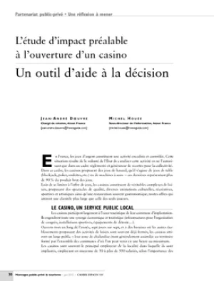 L'étude d'impact préalable à l'ouverture d'un casino. Un outil d'aide à la décision