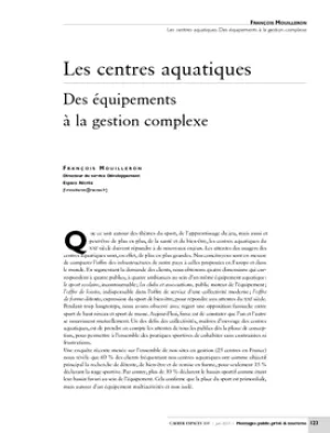 Les centres aquatiques. Des équipements à la gestion complexe