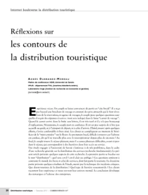 Réflexions sur les contours de la distribution touristique