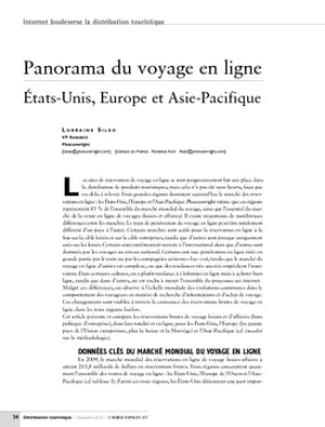 Panorama du voyage en ligne. États-Unis, Europe et Asie-Pacifique
