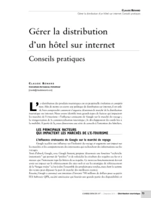 Gérer la distribution d'un hôtel sur internet. Conseils pratiques