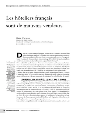 Les hôteliers français sont de mauvais vendeurs