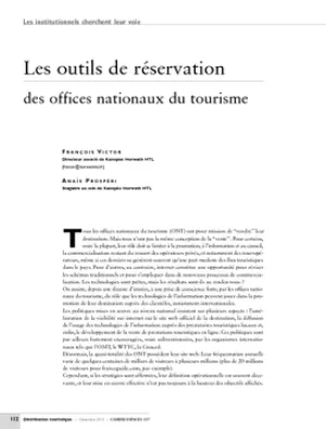 Les outils de réservation des offices nationaux du tourisme