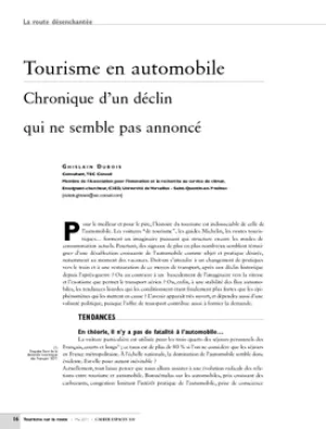 Tourisme en automobile. Chronique d'un déclin qui ne semble pas annoncé