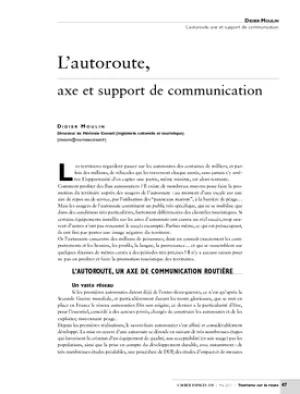 L'autoroute, axe et support de communication