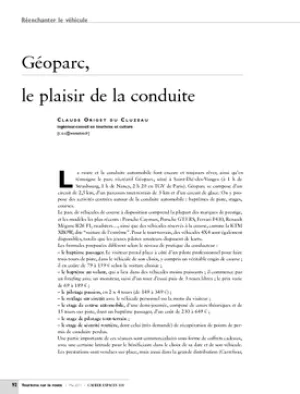 Géoparc, le plaisir de la conduite