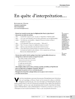 En quête d'interprétation…