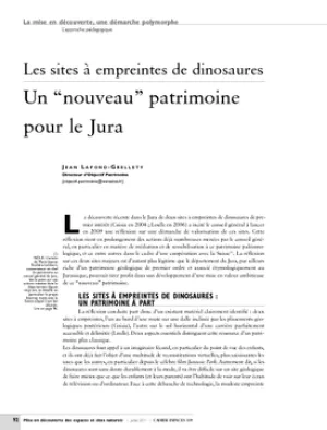 Les sites à empreintes de dinosaures. Un "nouveau" patrimoine pour le Jura