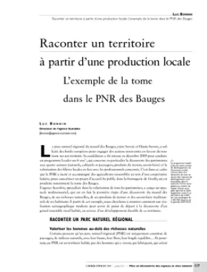 Raconter un territoire à partir d'une production locale. L'exemple de la tome dans le PNR des Bauges