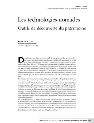 Les technologies nomades. Outils de découverte du patrimoine