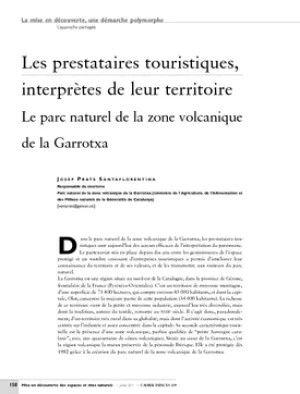 Les prestataires touristiques, interprètes de leur territoire. Le parc naturel de la zone volcanique de la Garrotxa